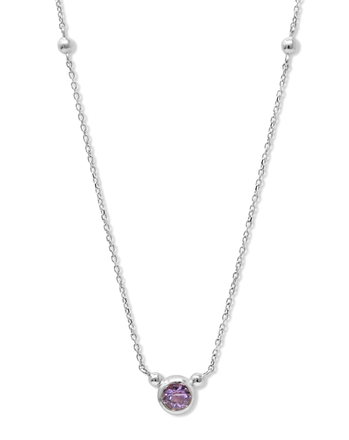 Bonheur Birthstone Necklace Sterling Silver