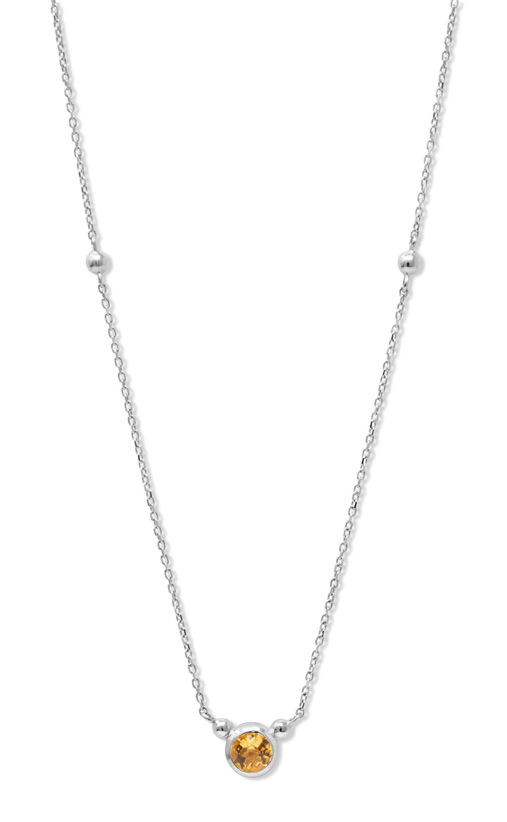 Bonheur Birthstone Necklace Sterling Silver