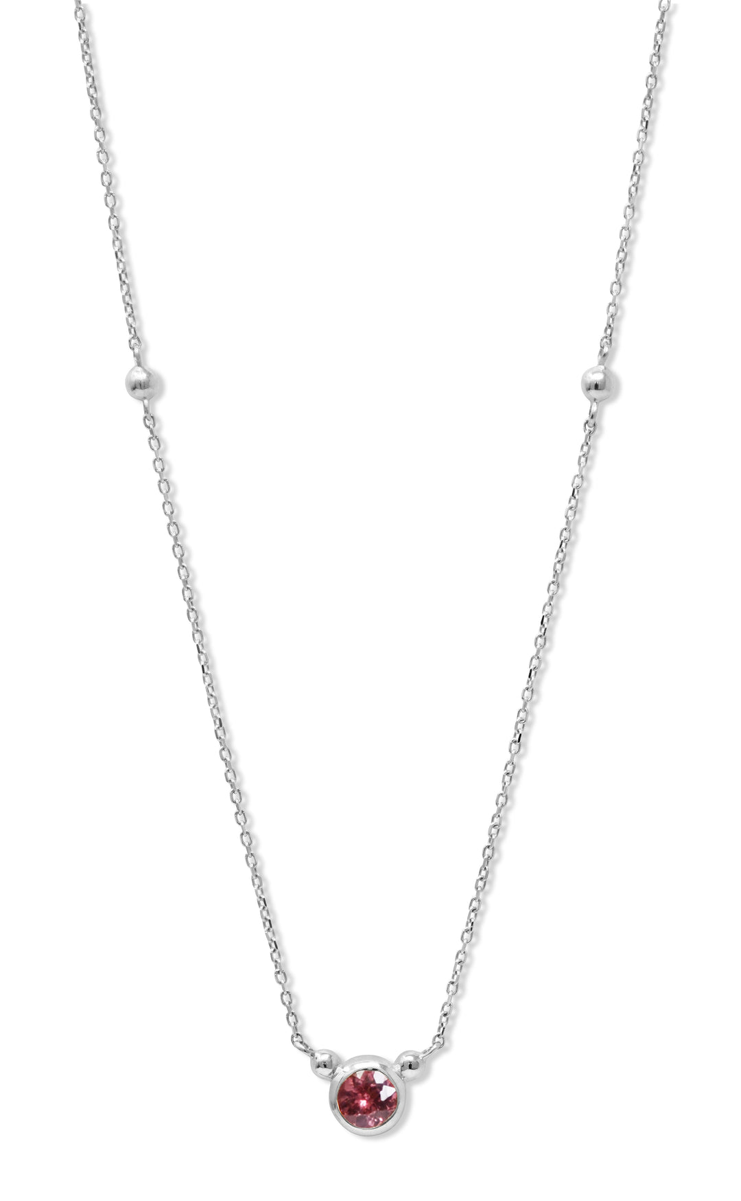 Bonheur Birthstone Necklace Sterling Silver