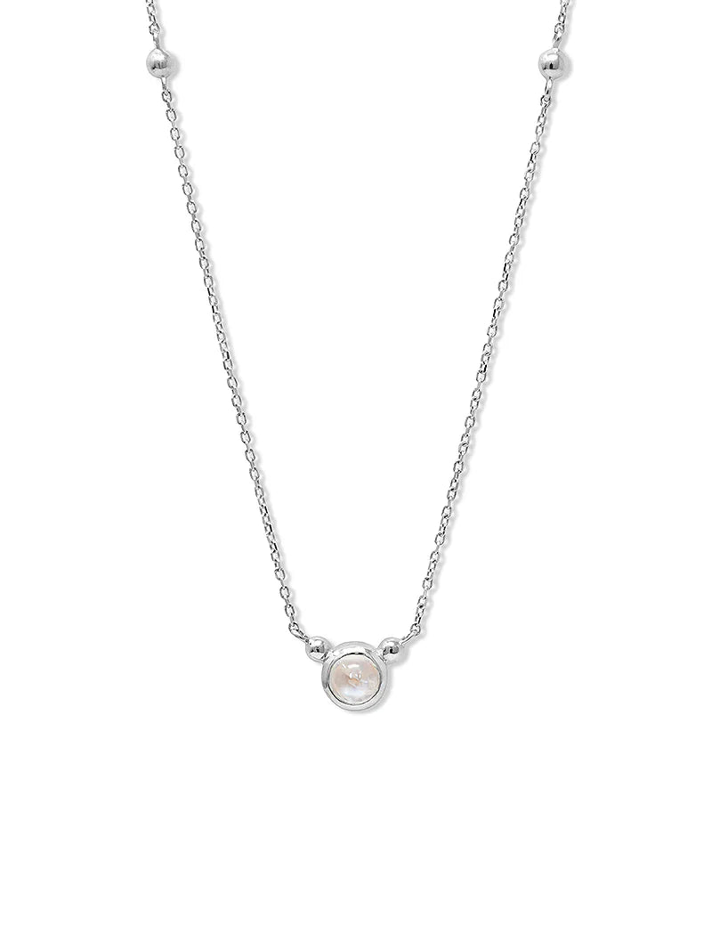 Bonheur Birthstone Necklace Sterling Silver