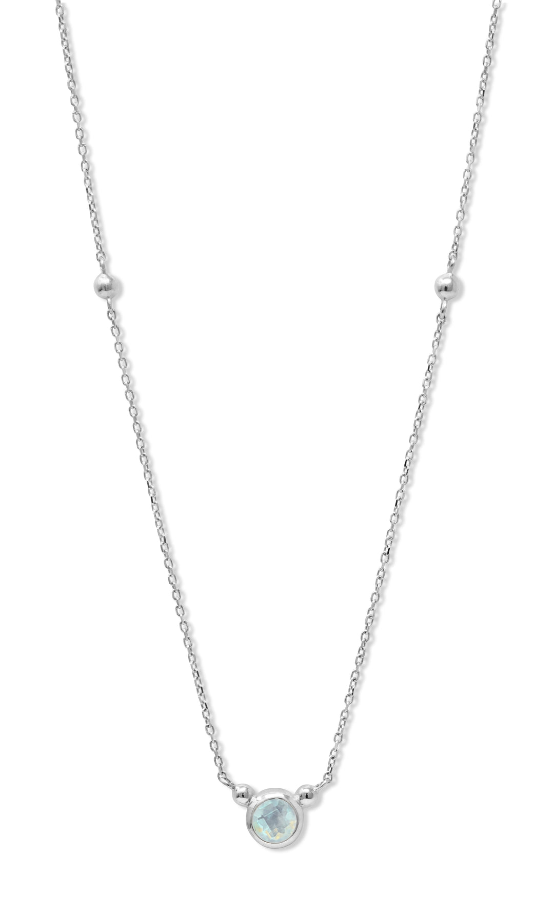 Bonheur Birthstone Necklace Sterling Silver