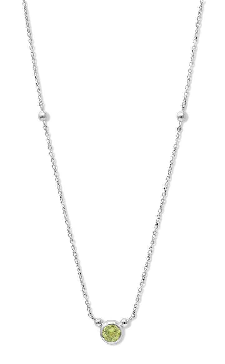 Bonheur Birthstone Necklace Sterling Silver