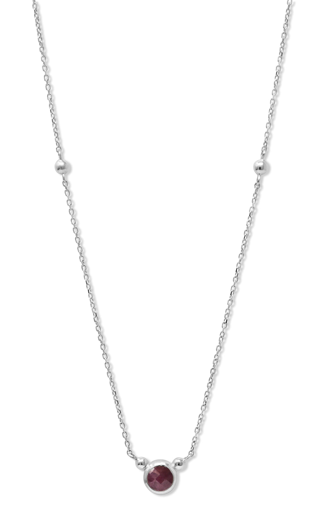 Bonheur Birthstone Necklace Sterling Silver