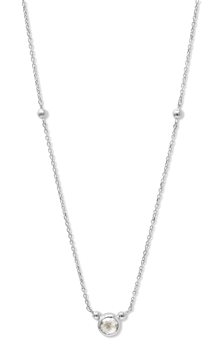 Bonheur Birthstone Necklace Sterling Silver