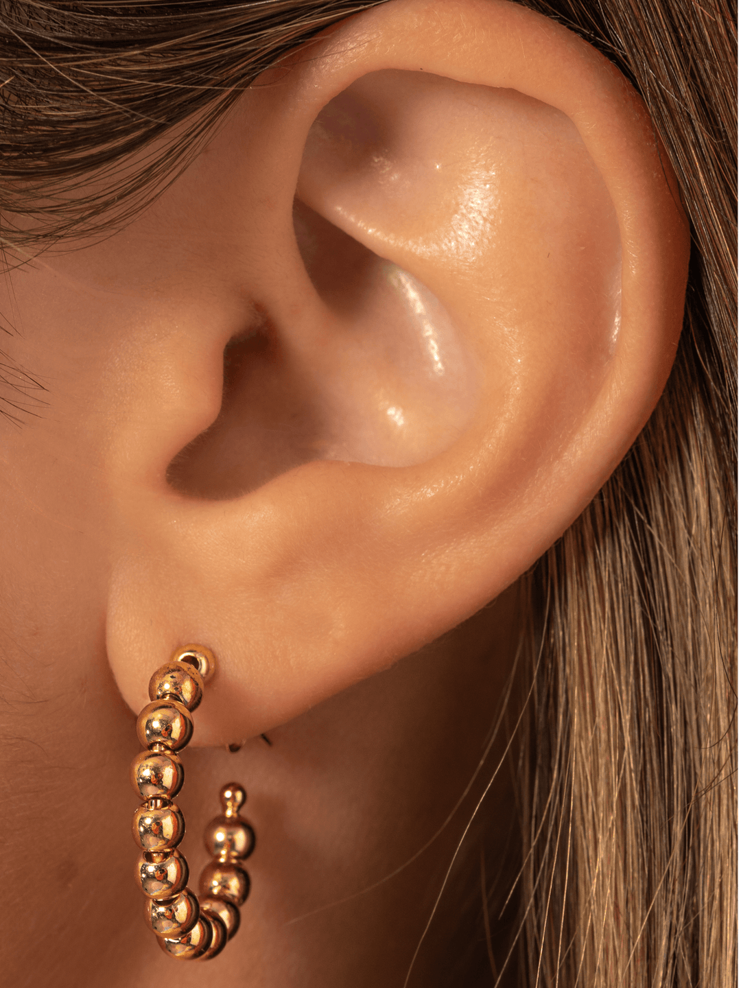 4mm Beaded Hoop Earrings