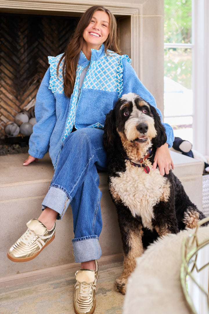 Isabella Sherpa Jacket - Blue Clover