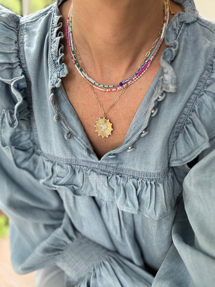 Bermuda Waters Tiny Beaded Necklace