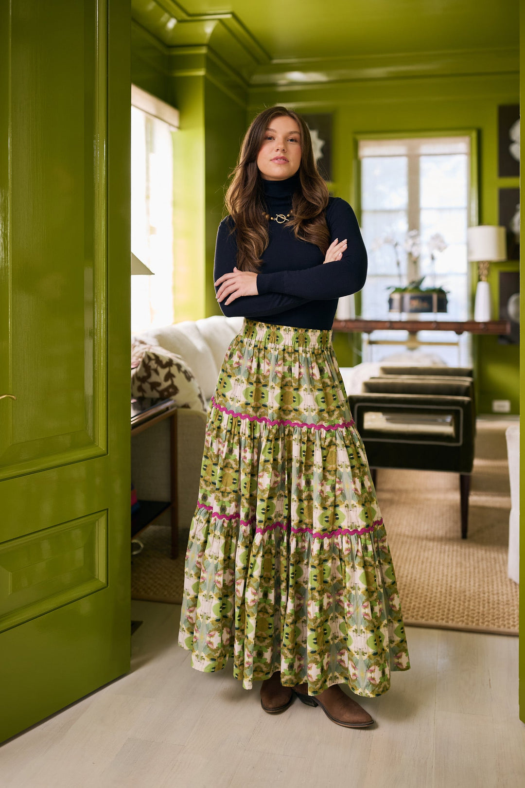 Jess Tiered Maxi Skirt - Camo