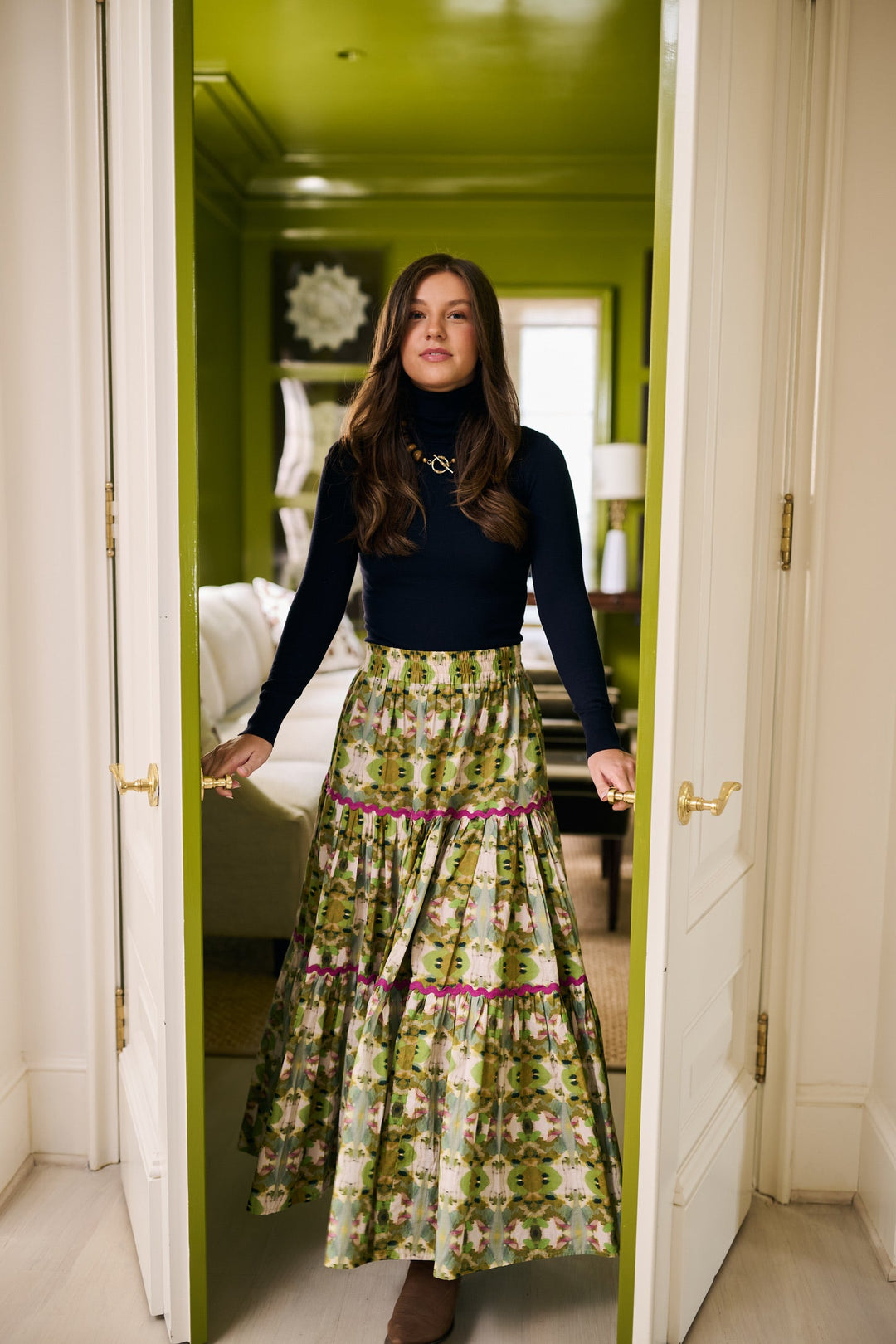 Jess Tiered Maxi Skirt - Camo