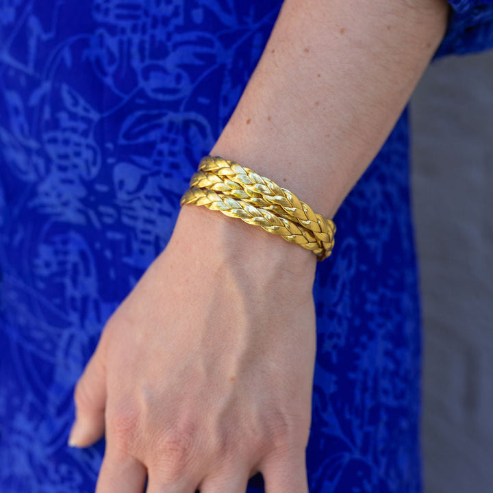 Gold Braided Wrap Bracelet