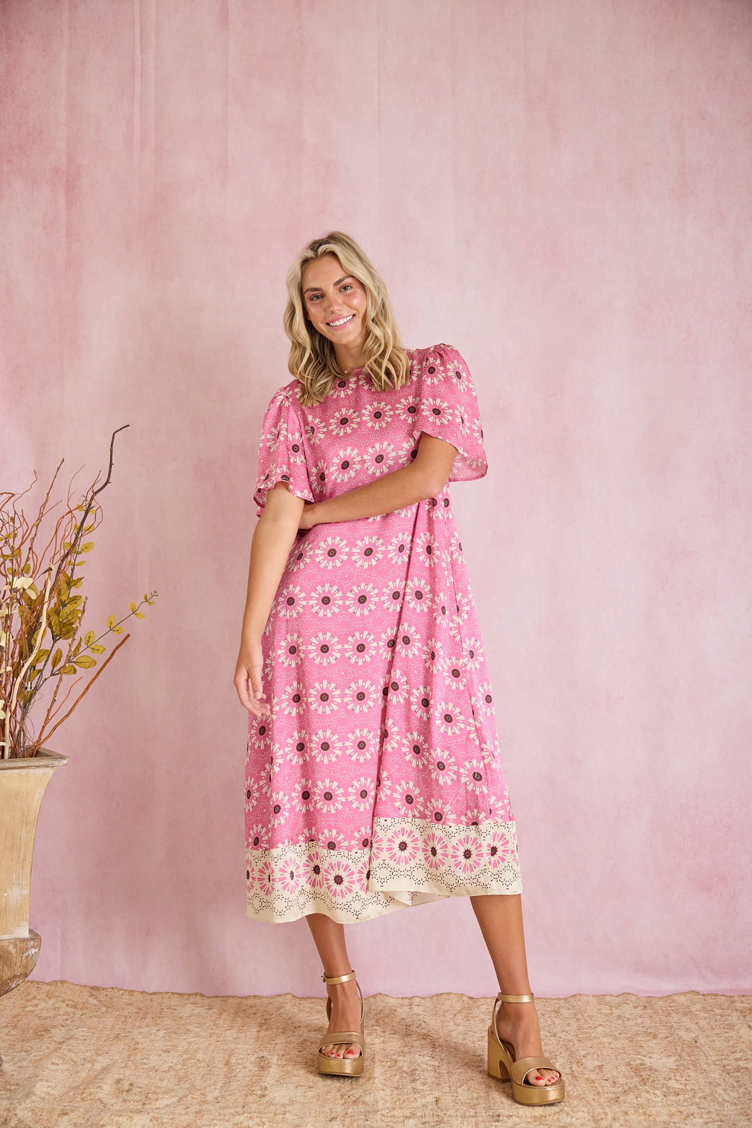 Georgia Dress - Wildflower Pink