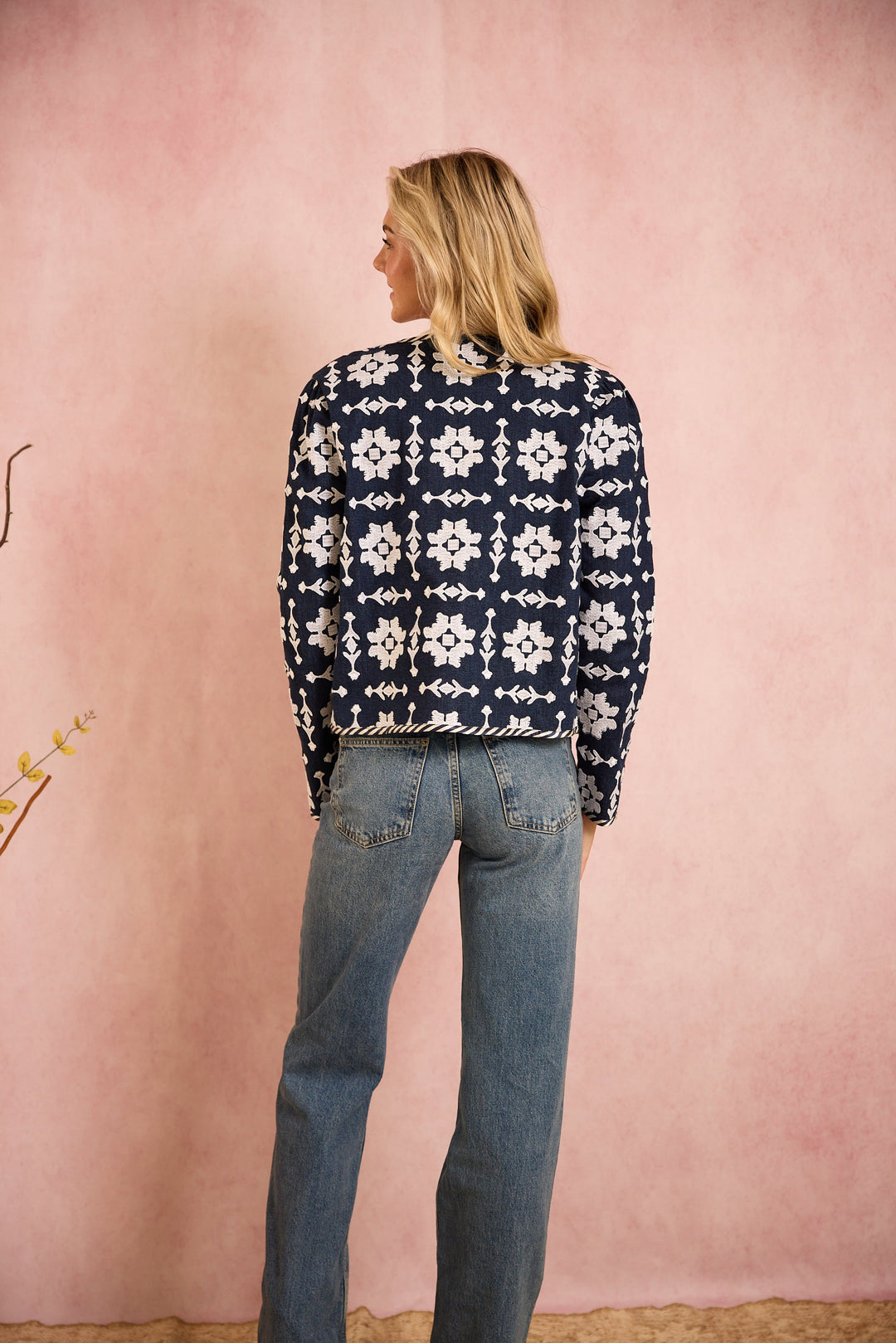 Rosy Jacket - Denim Embroidered