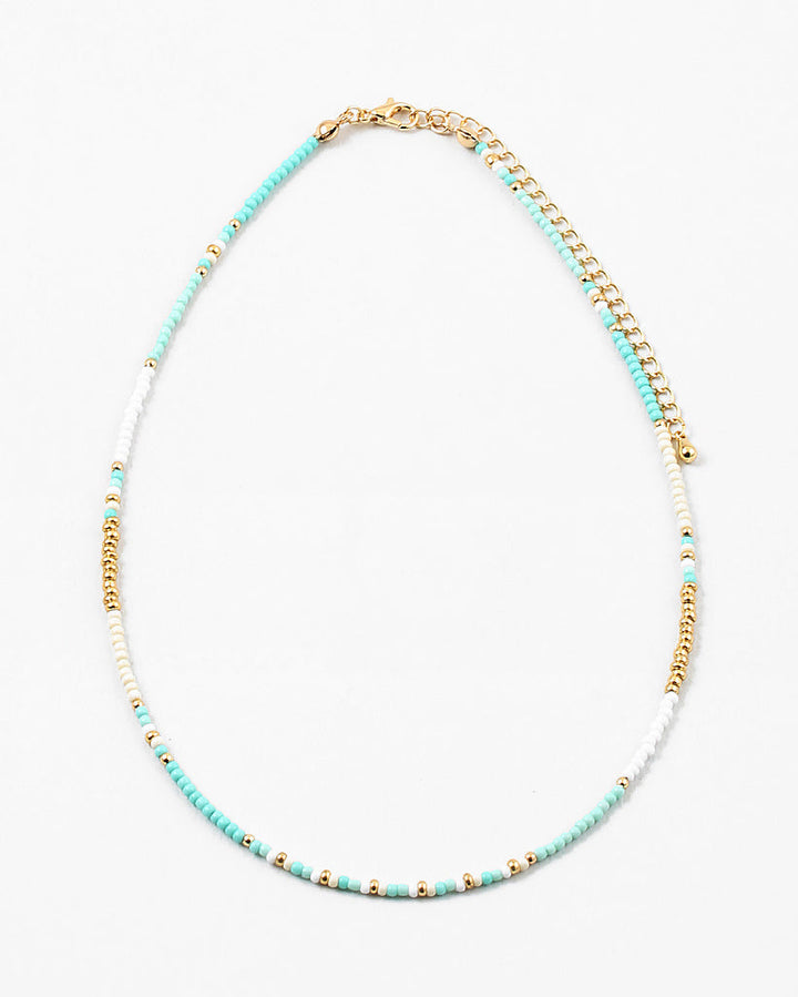 Bermuda Waters Tiny Beaded Necklace