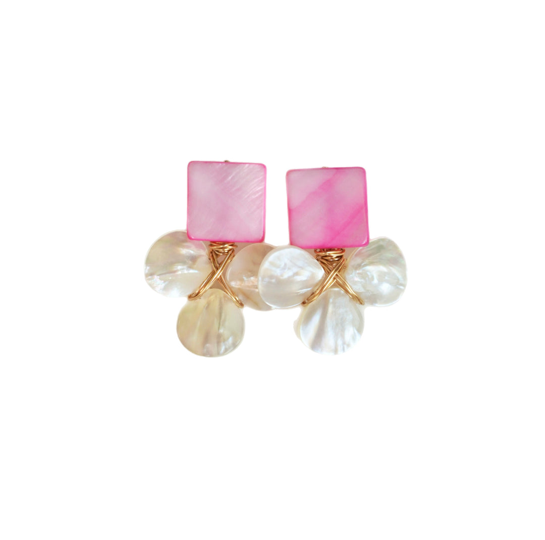 Callie Clover Leaf Dangles • Pink