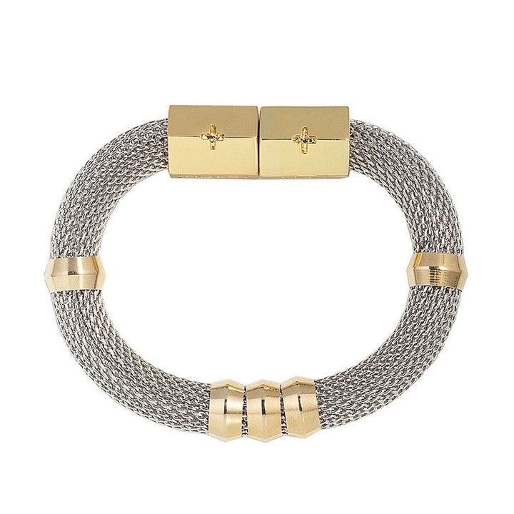 Mesh Classic Two Tone Bracelet