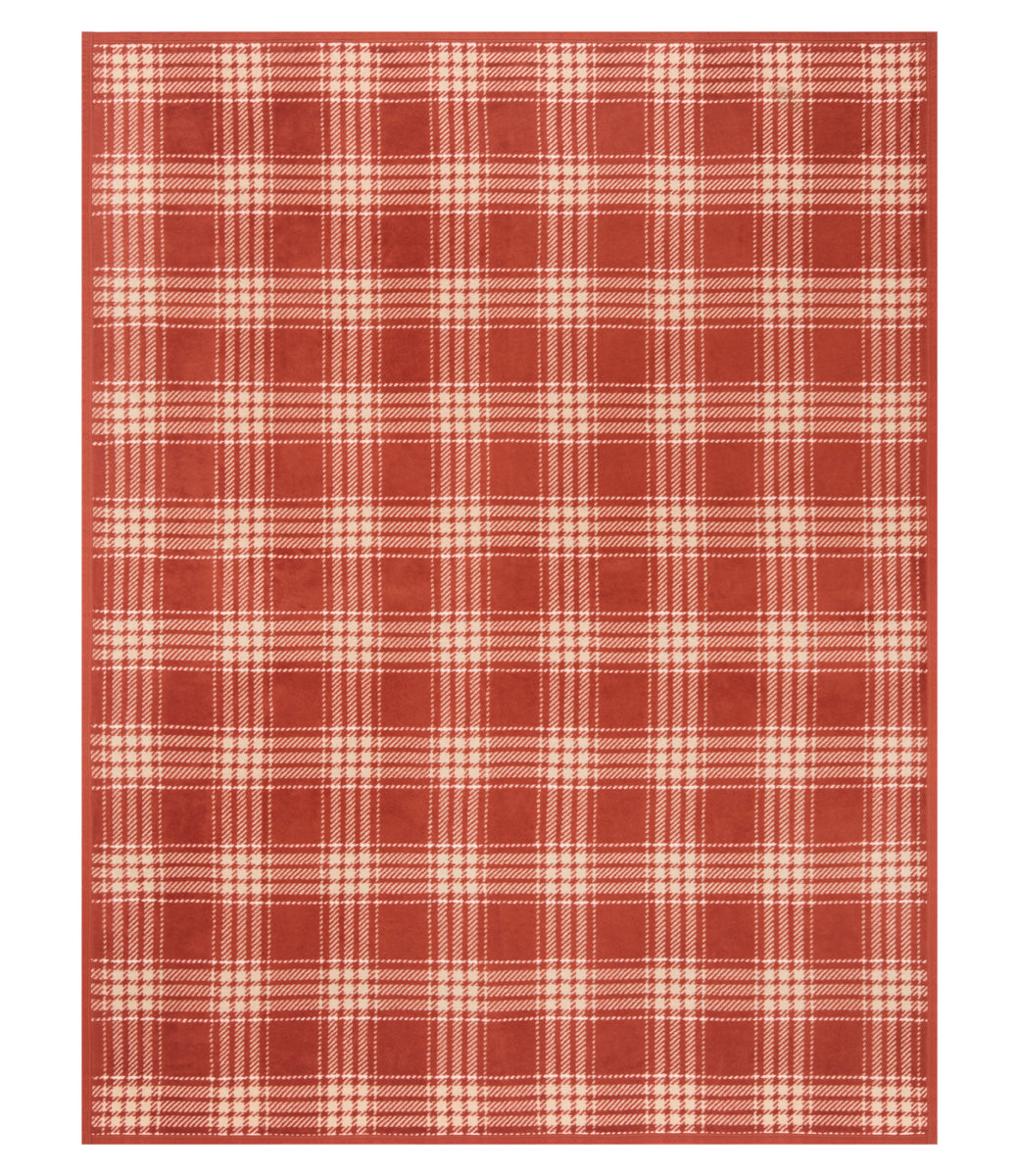 Autumn Plaid Desert Red Blanket