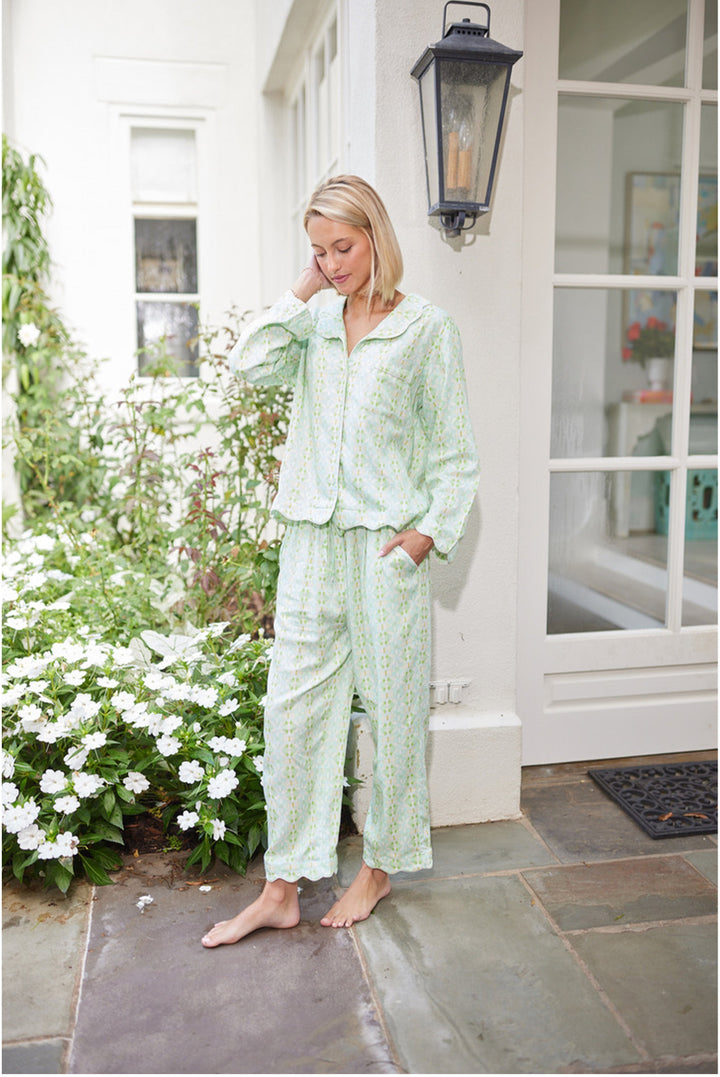 Scalloped Pajama Set Long - Elephant Falls