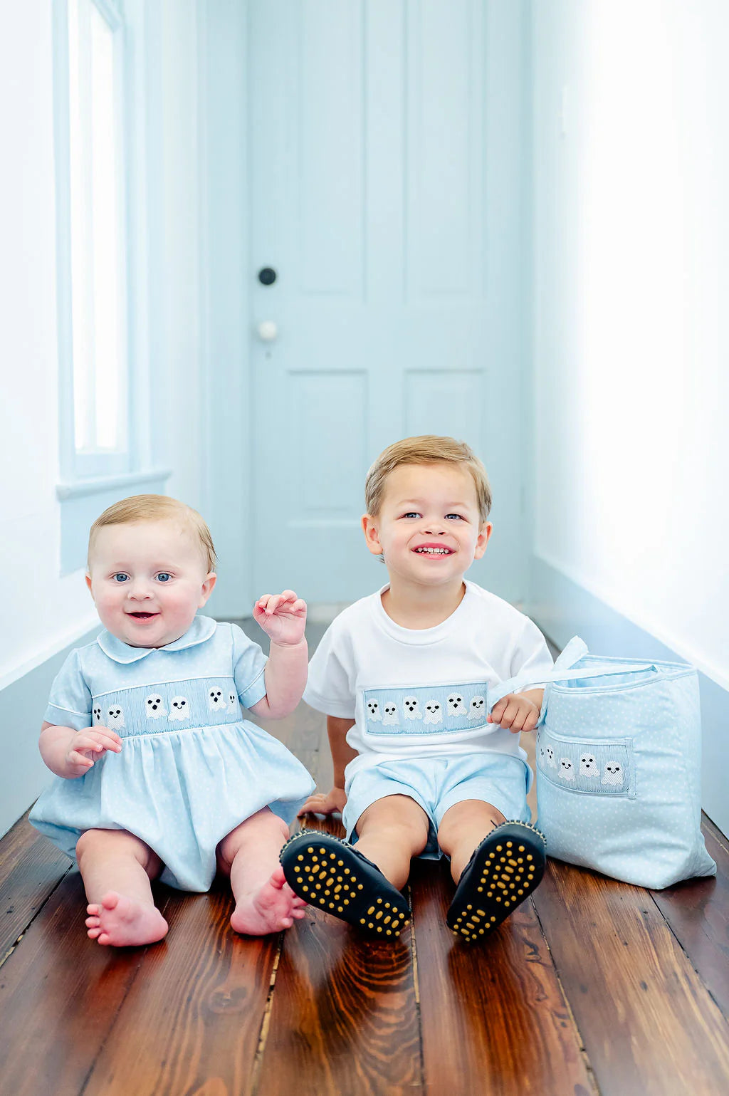 Ghosts Smocked Beau T-Shirt/Shorts Set