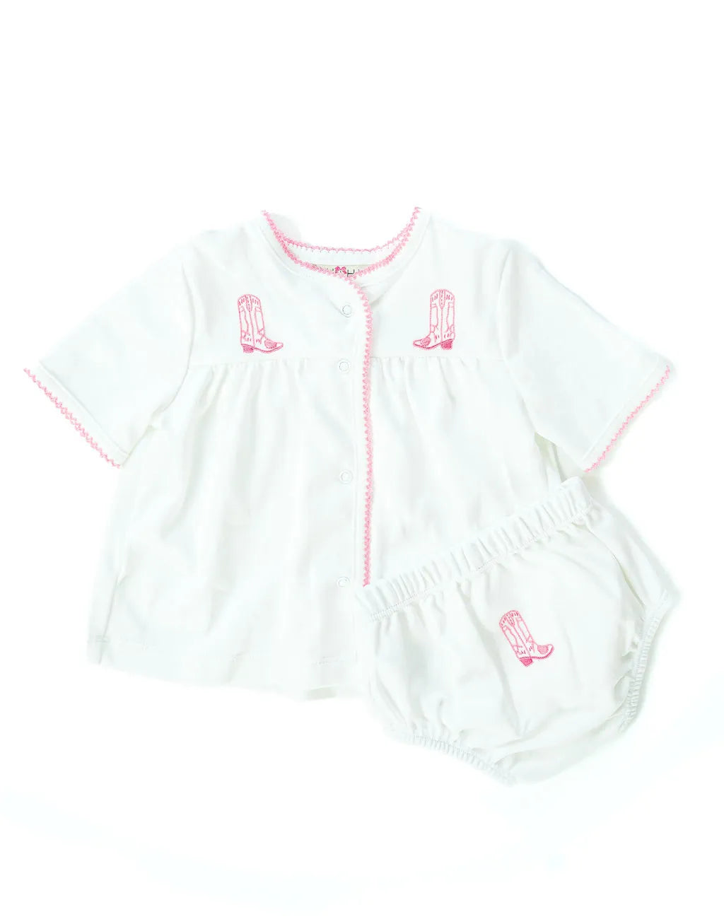 Pink Cowgirl Boots Layette Set