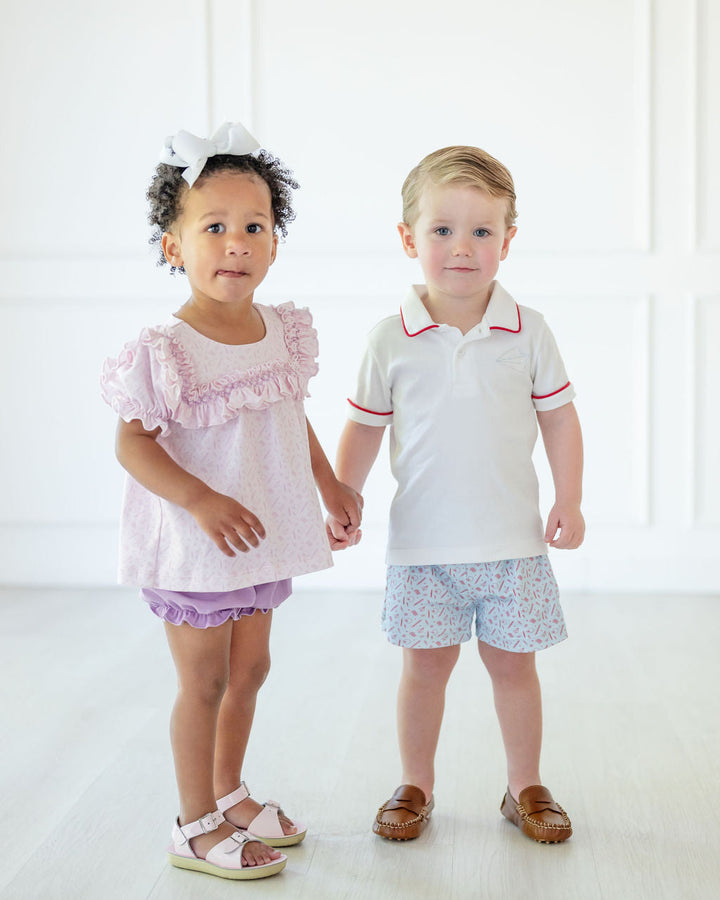 Back to School Pima Cotton Shep Polo/Shorts Set