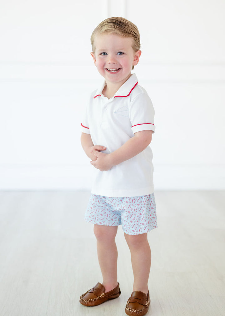 Back to School Pima Cotton Shep Polo/Shorts Set