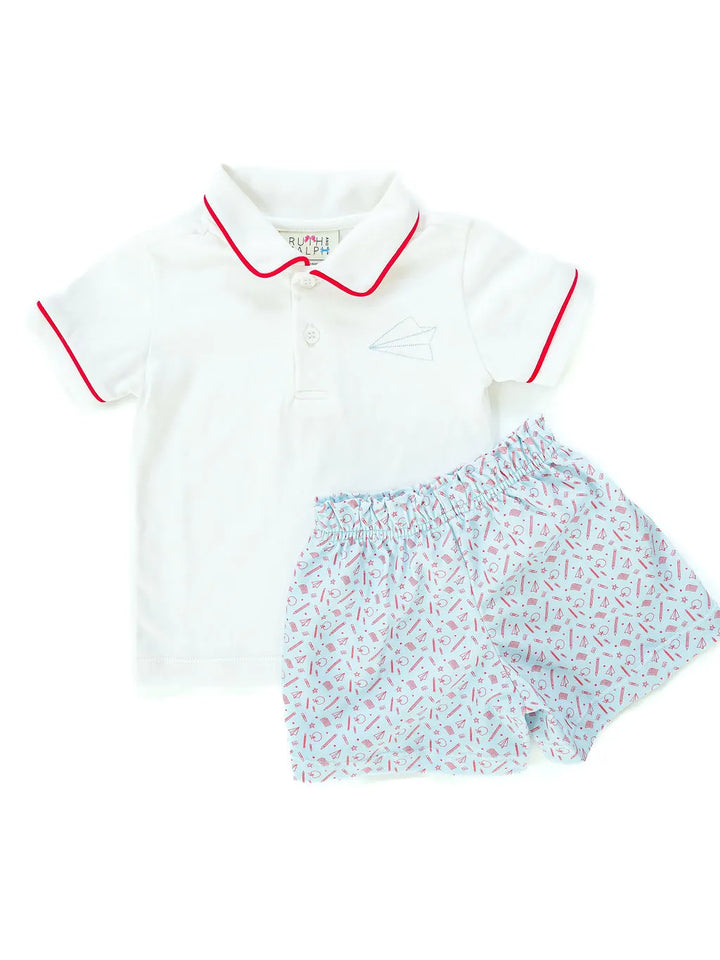 Back to School Pima Cotton Shep Polo/Shorts Set