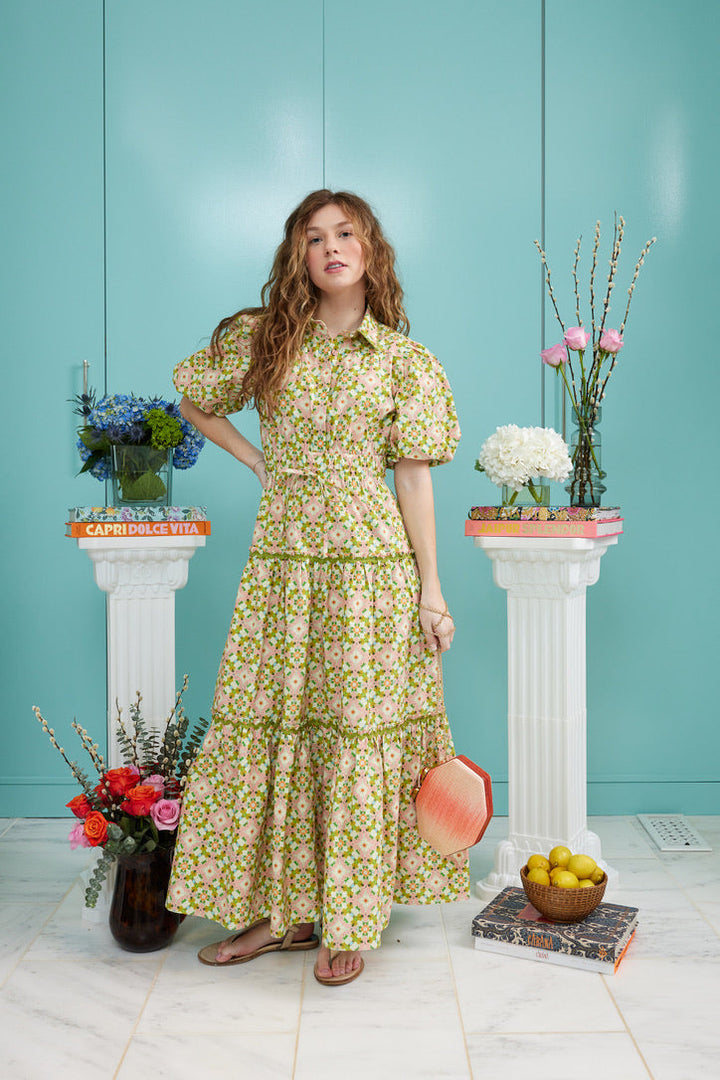 Banyan Street Puff Sleeve Dress - Chelsea Gardens