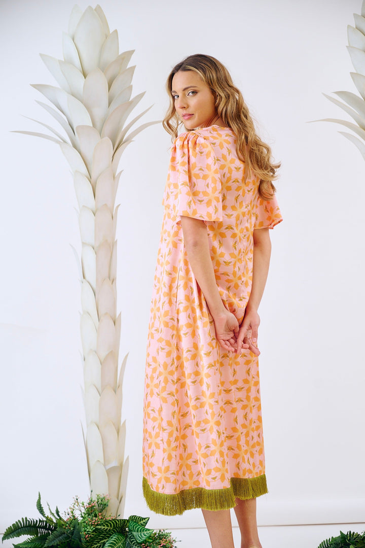Georgia Dress - Orange Azalea