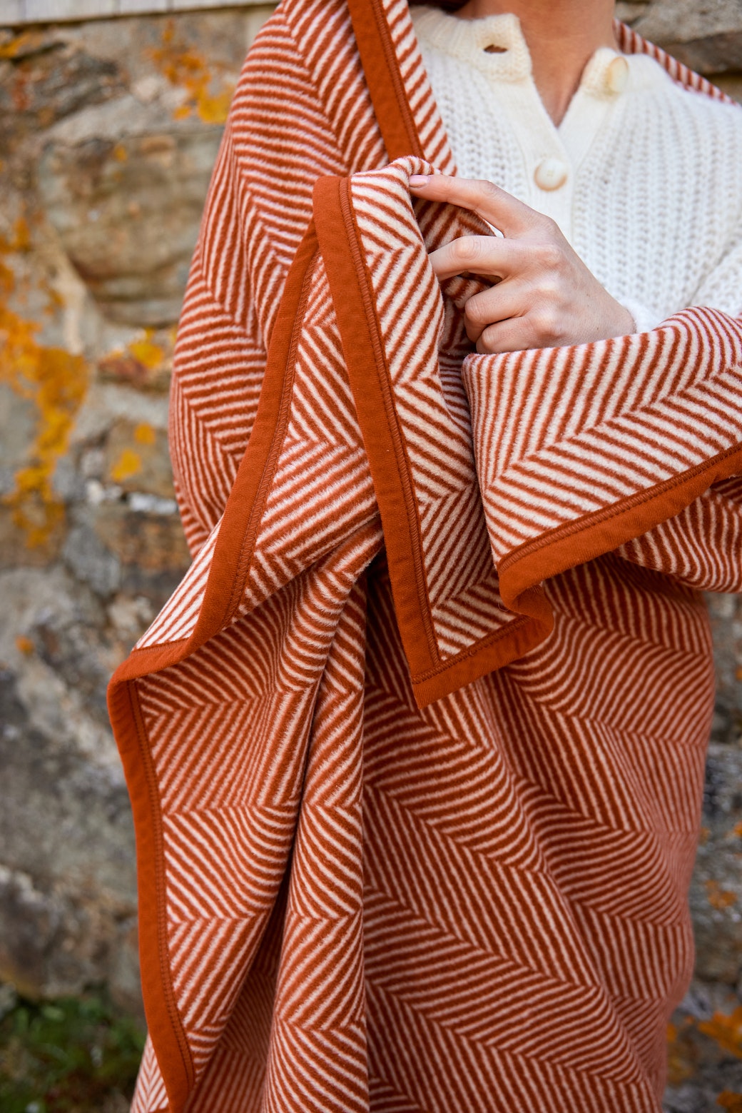 Harborview Herringbone Desert Red Blanket