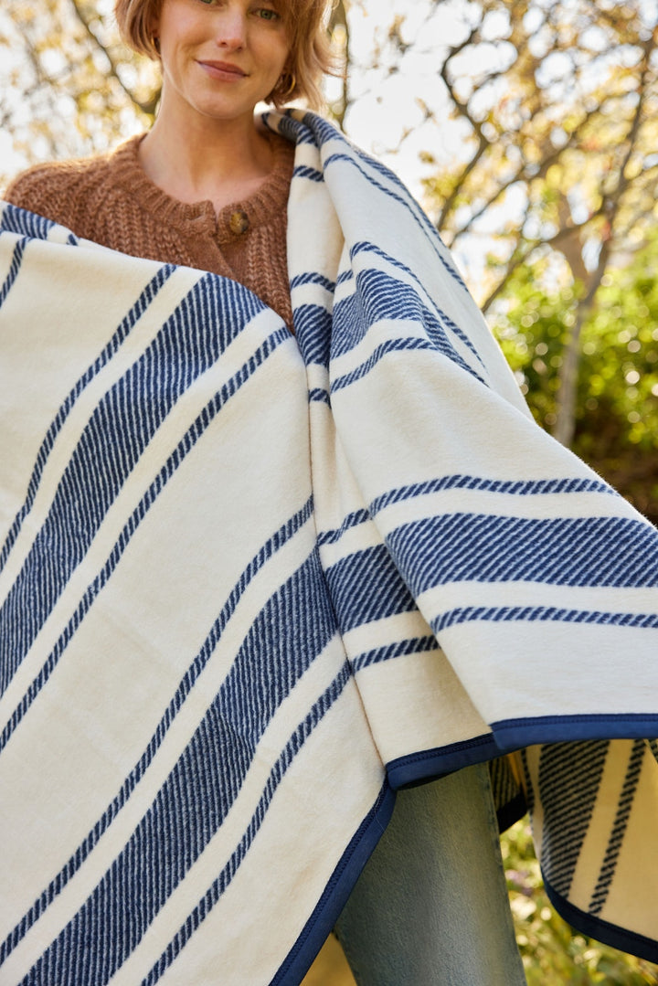 Dockside Stripe Navy Blanket