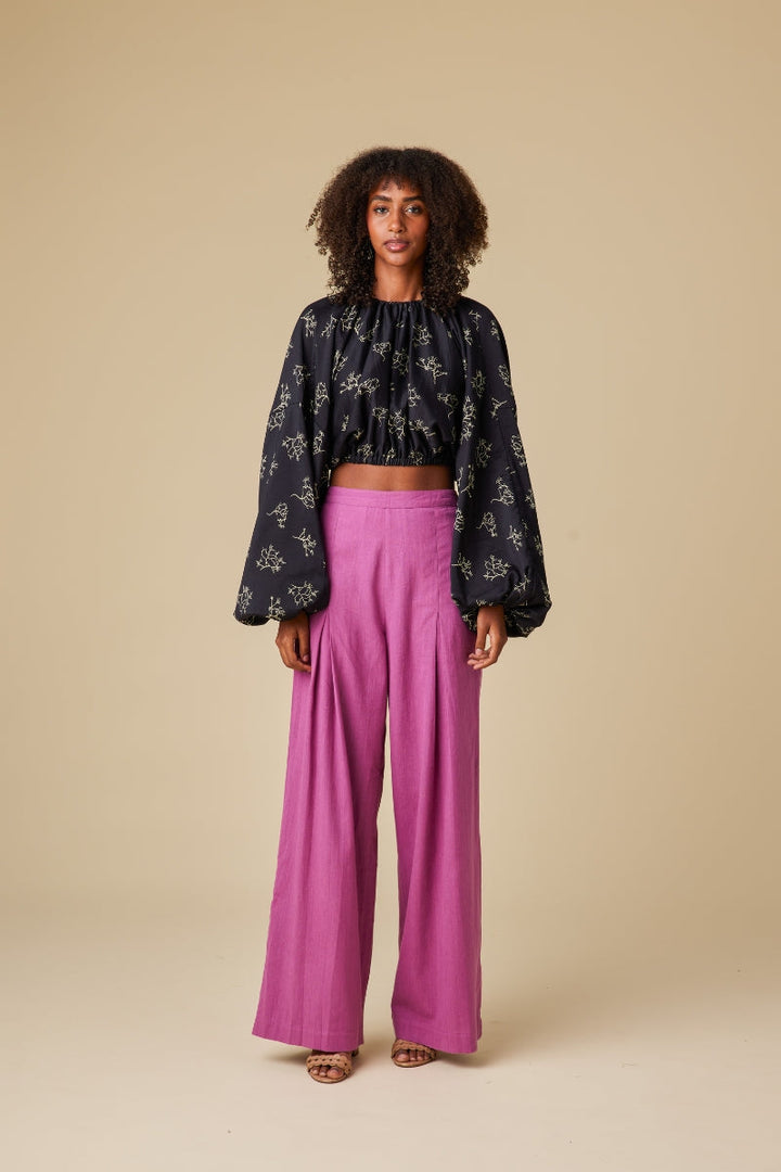 Clara Chanderi Silk Crop Top