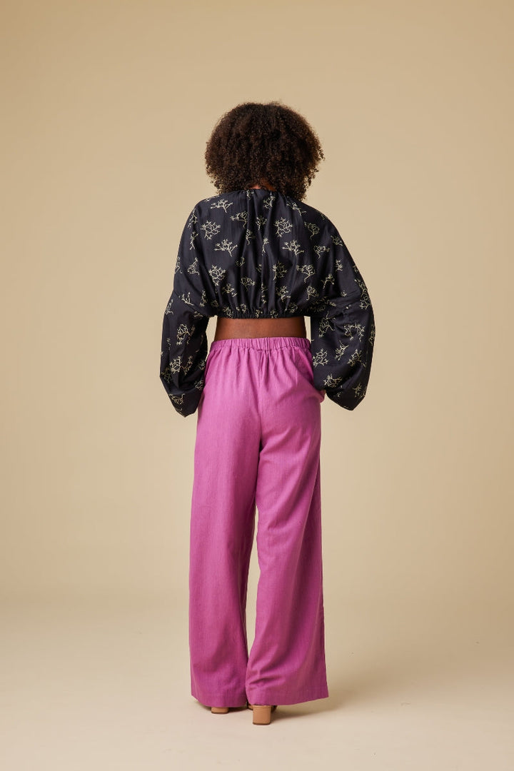 Clara Chanderi Silk Crop Top