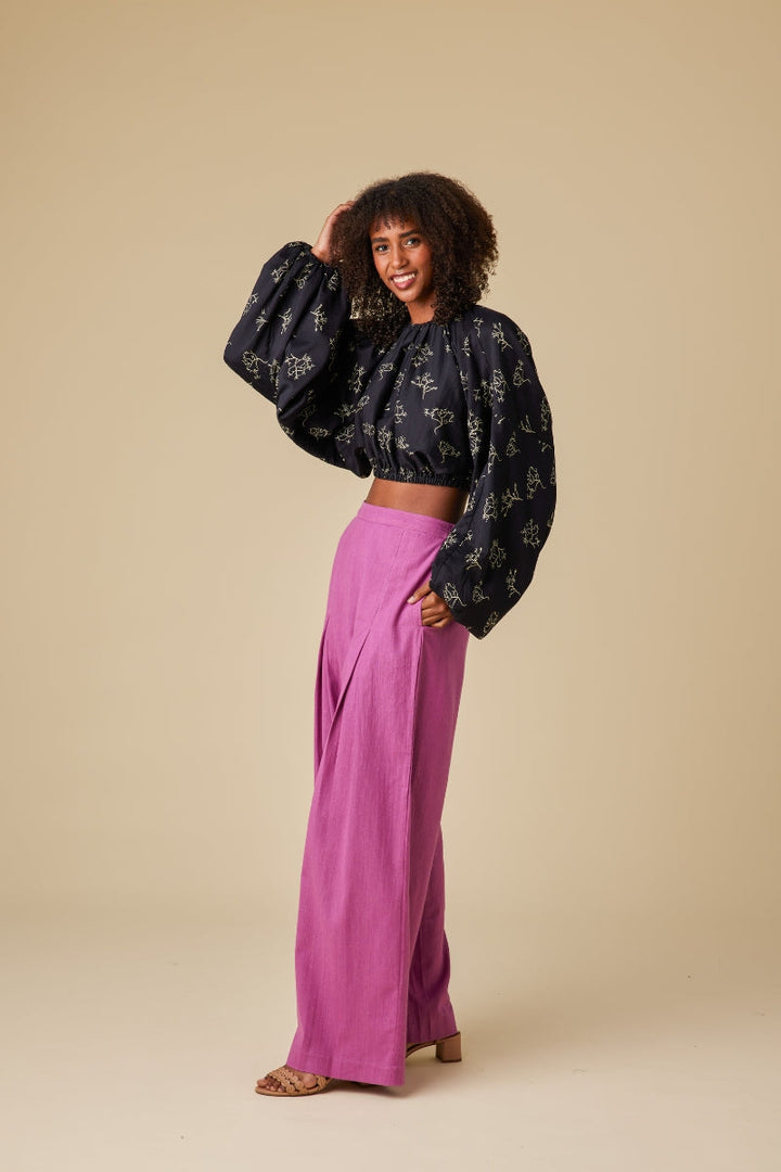 Clara Chanderi Silk Crop Top