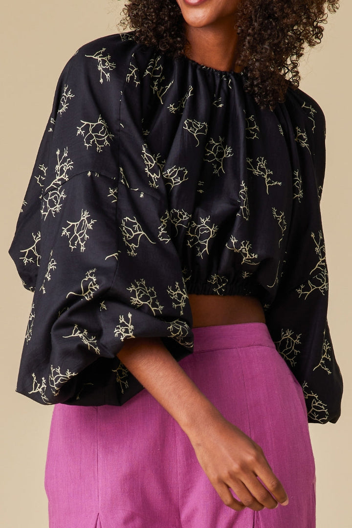 Clara Chanderi Silk Crop Top