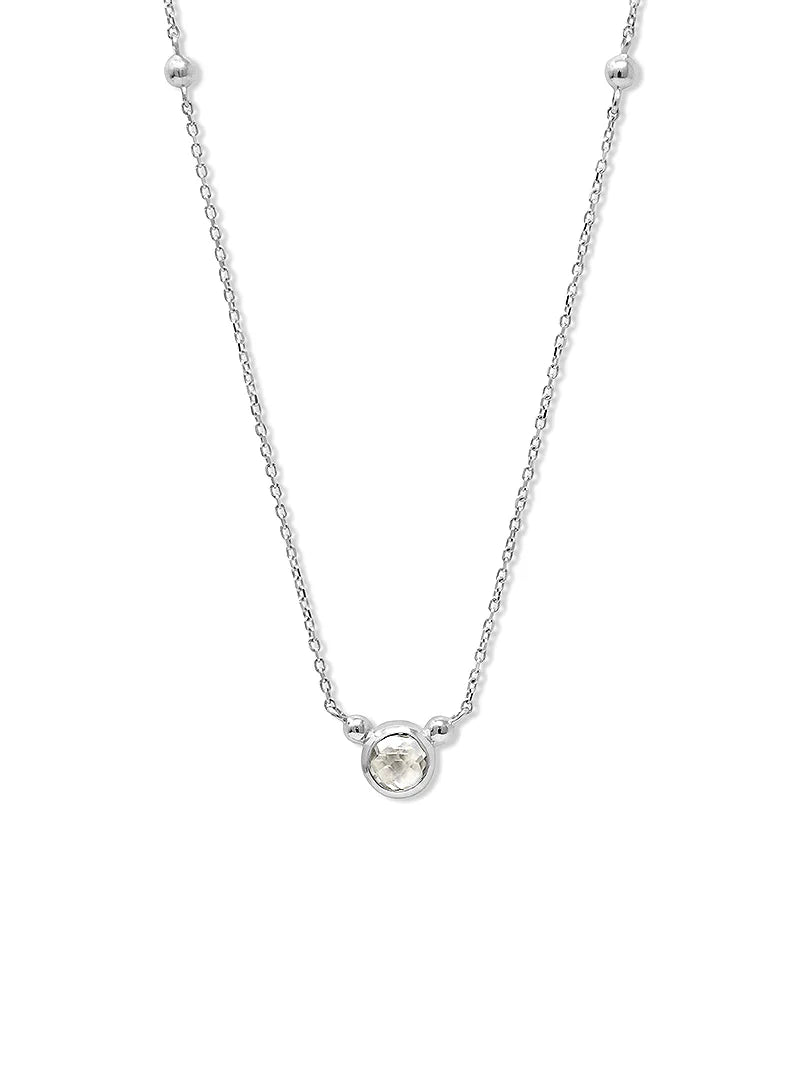 Bonheur Birthstone Necklace Sterling Silver