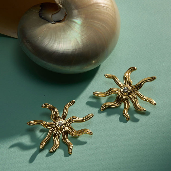 Bettina Earrings Brushed Gold