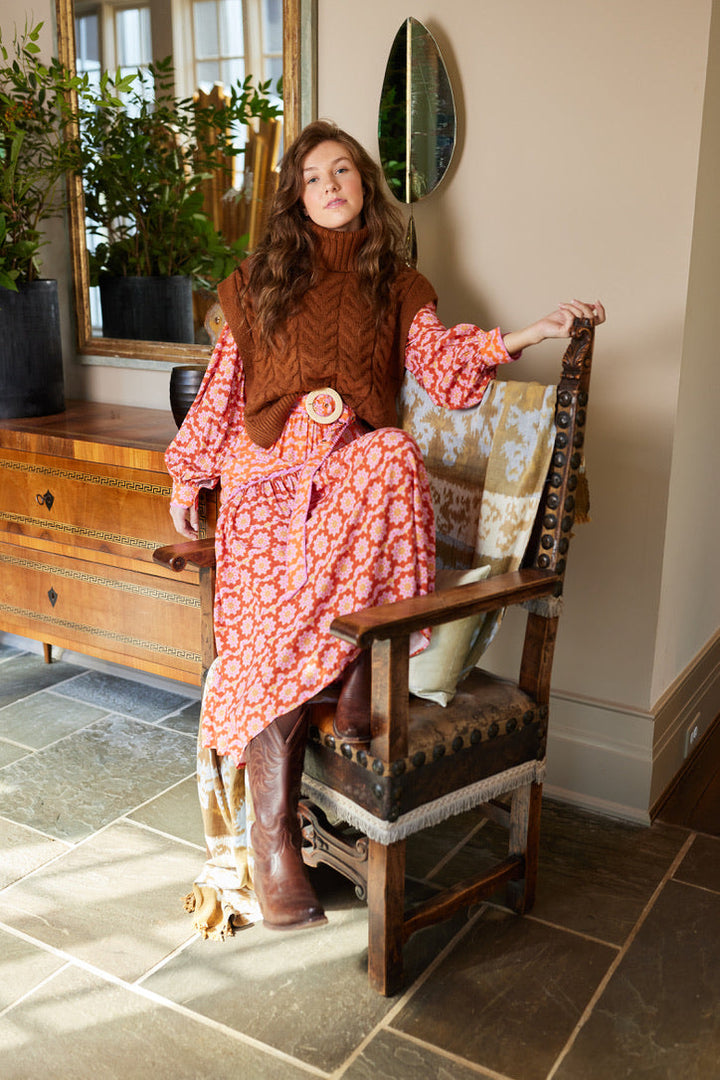 Laura Long Sleeve Dress - Dahlia Brown