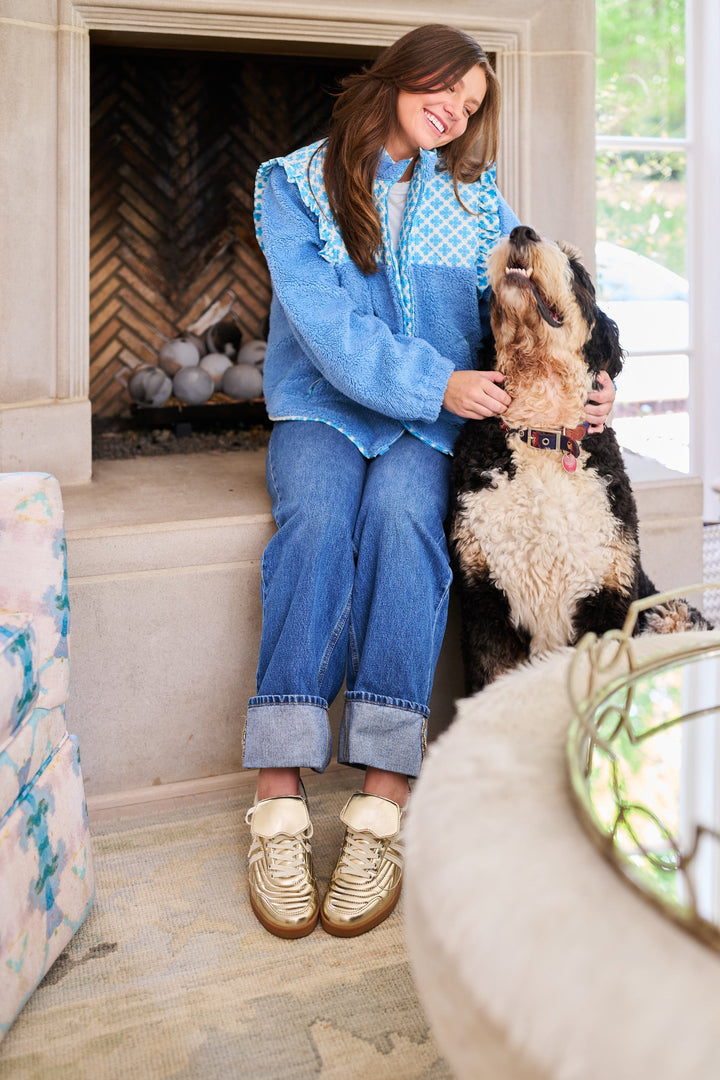 Isabella Sherpa Jacket - Blue Clover