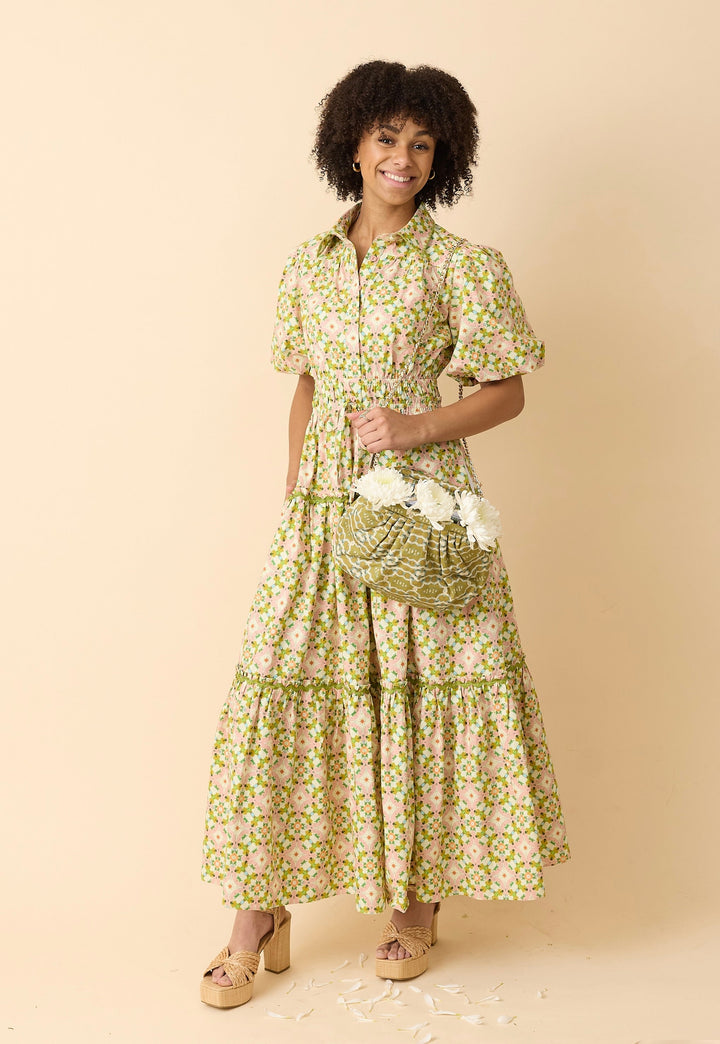 Banyan Street Puff Sleeve Dress - Chelsea Gardens