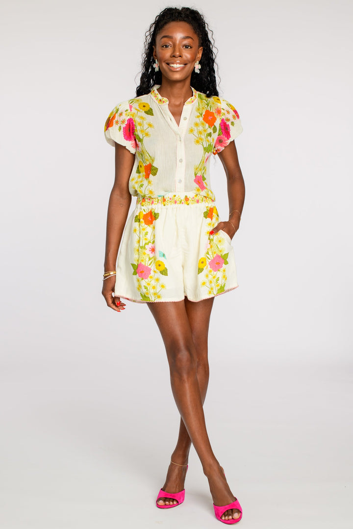 Charlie Shorts in Wildflower Ivory