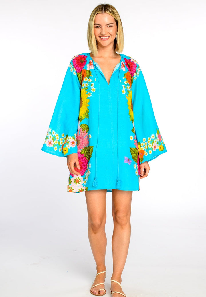 Chelsea Dress in Wildflower Aqua