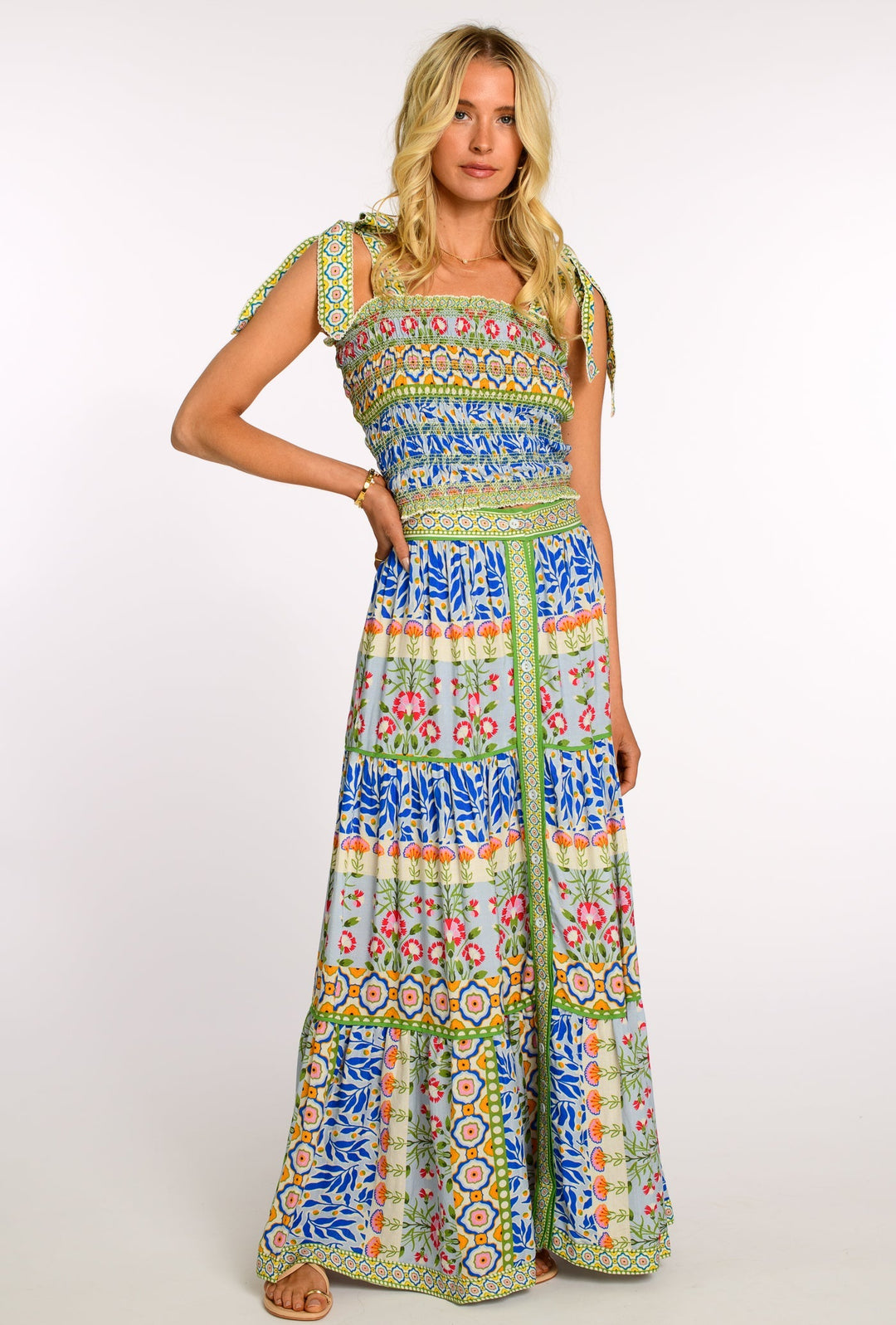 Delphine Top in Spring Mixed Stripe