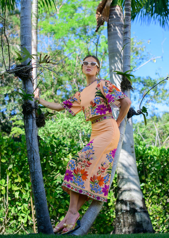 Mila Skirt in Tapestry Peach