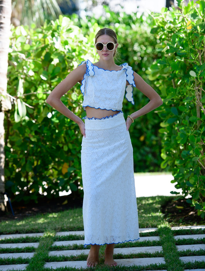 Billy Top in White Eyelet