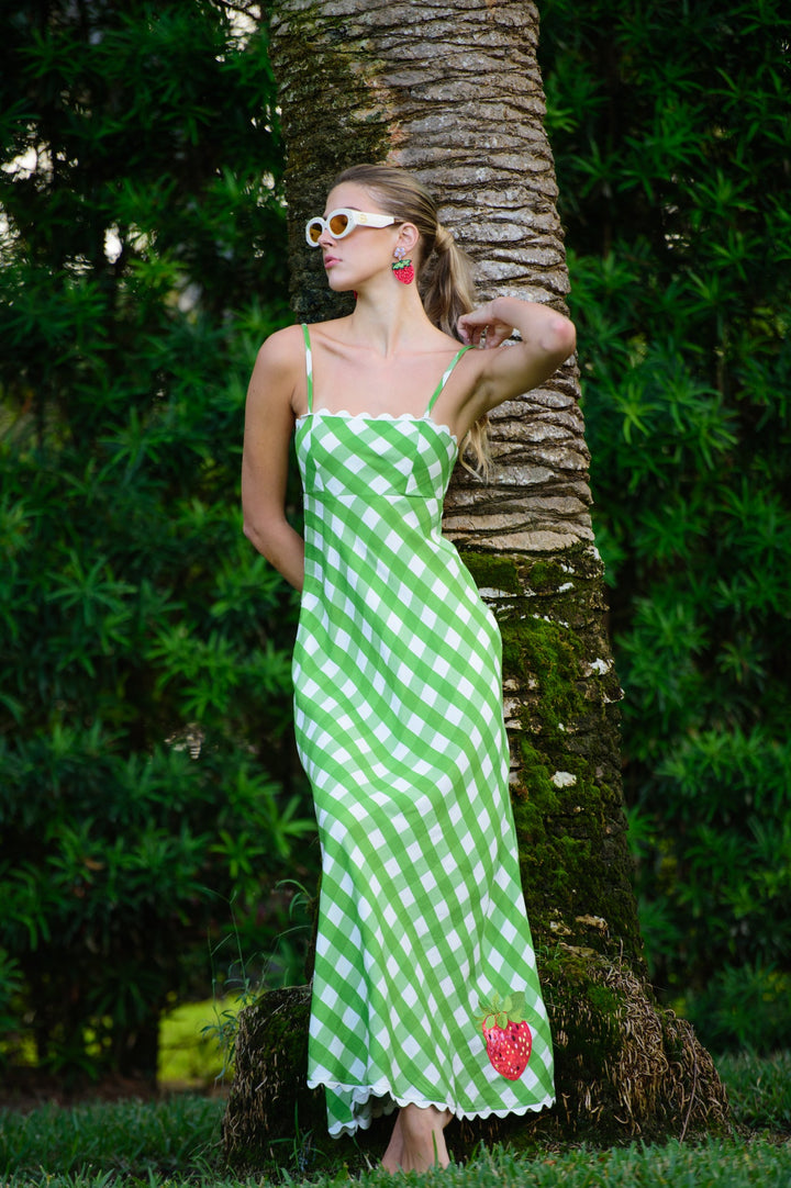 Annalisa Dress in Green Gingham