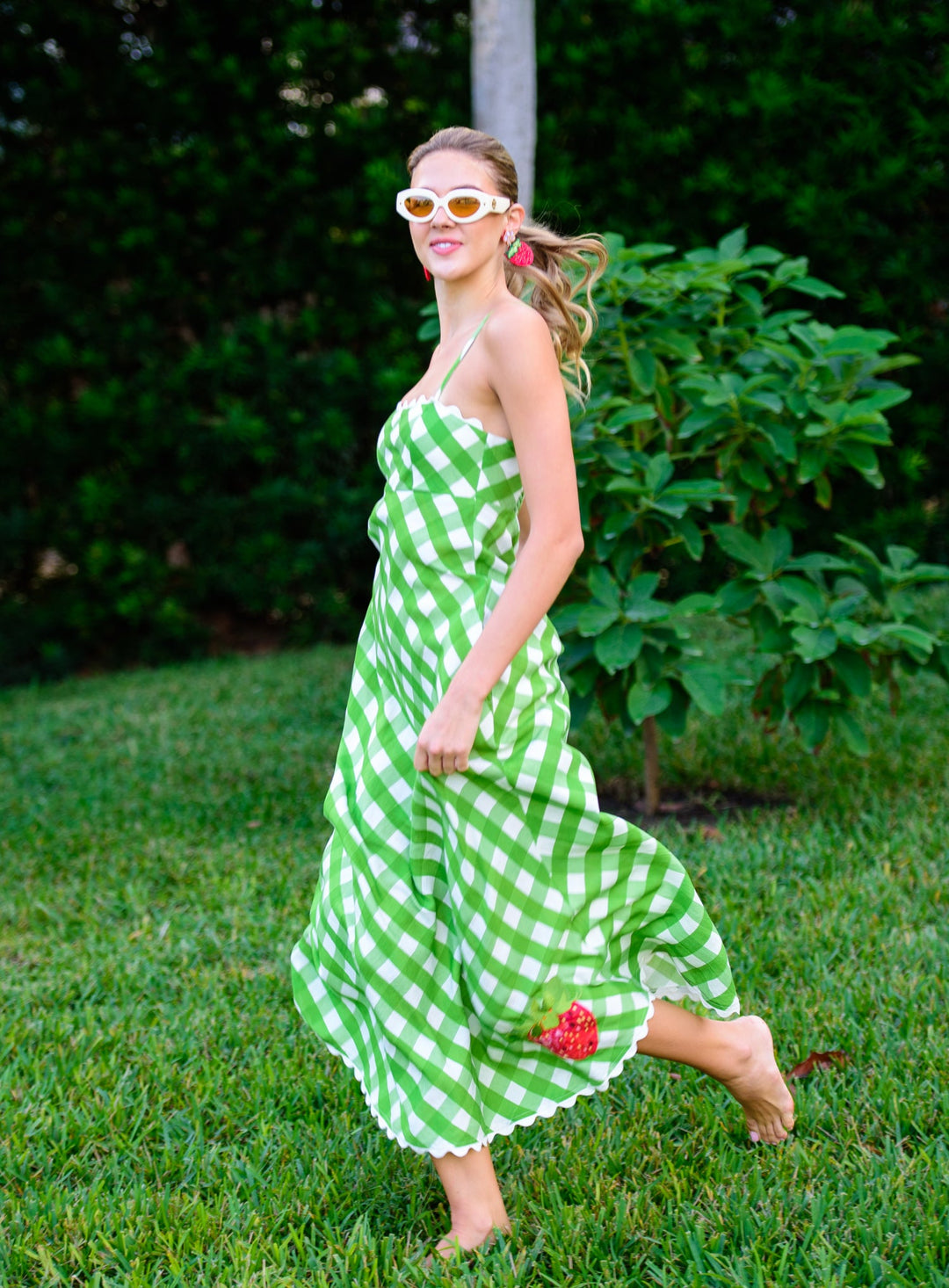 Annalisa Dress in Green Gingham