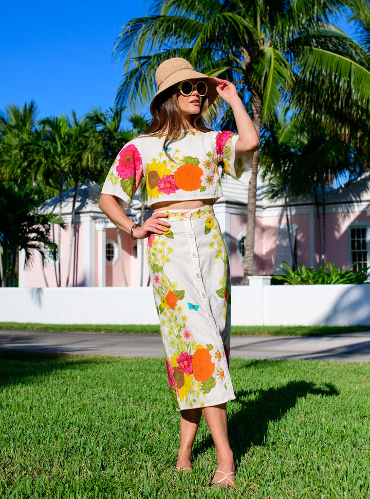 Frannie Skirt in Wildflower Ivory