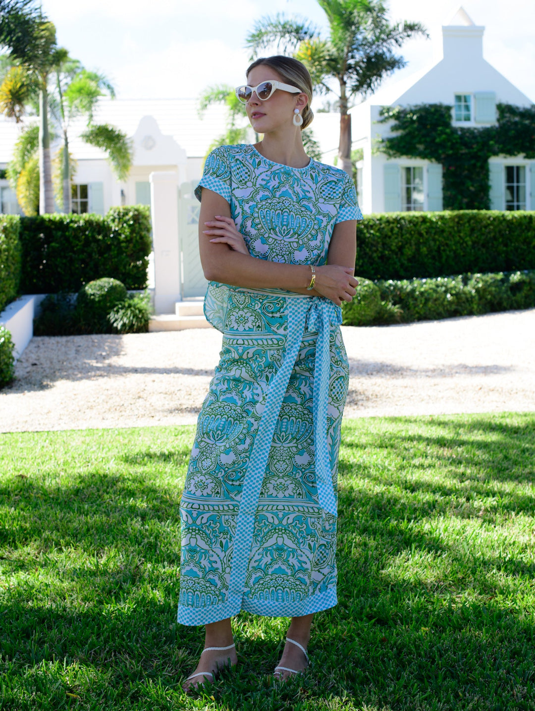 Tess Tee in Damask Pool