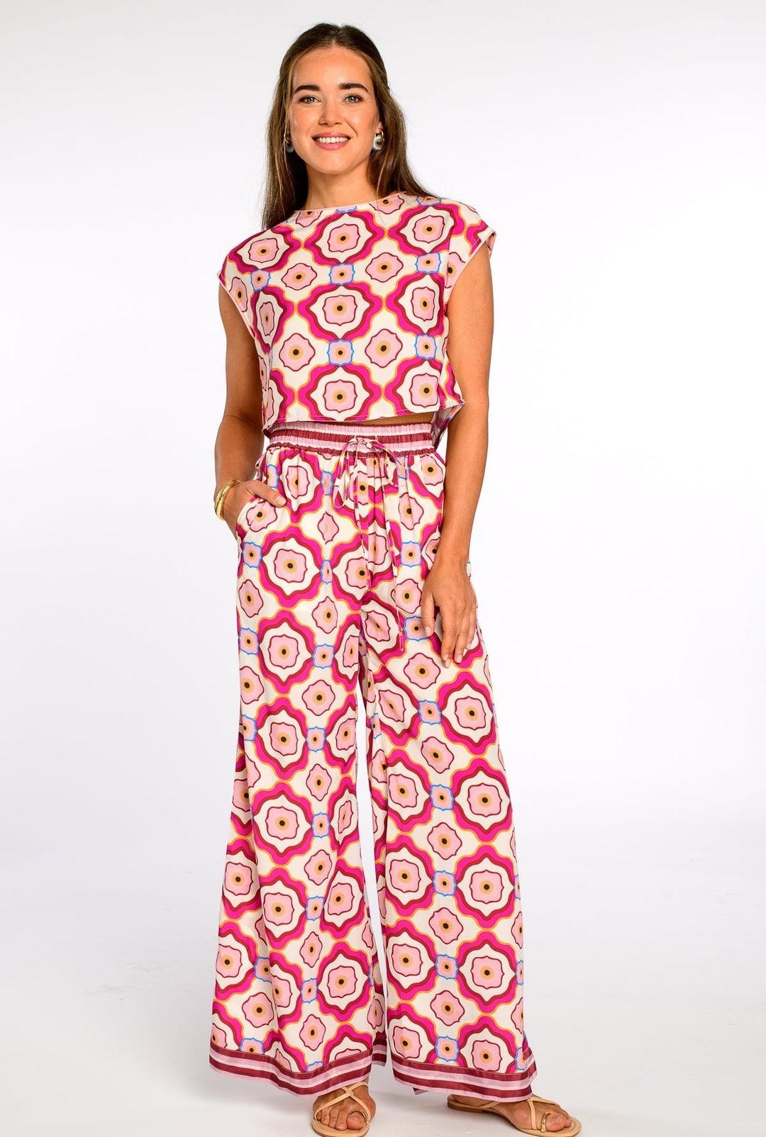 Jackie Top in Trellis Pink