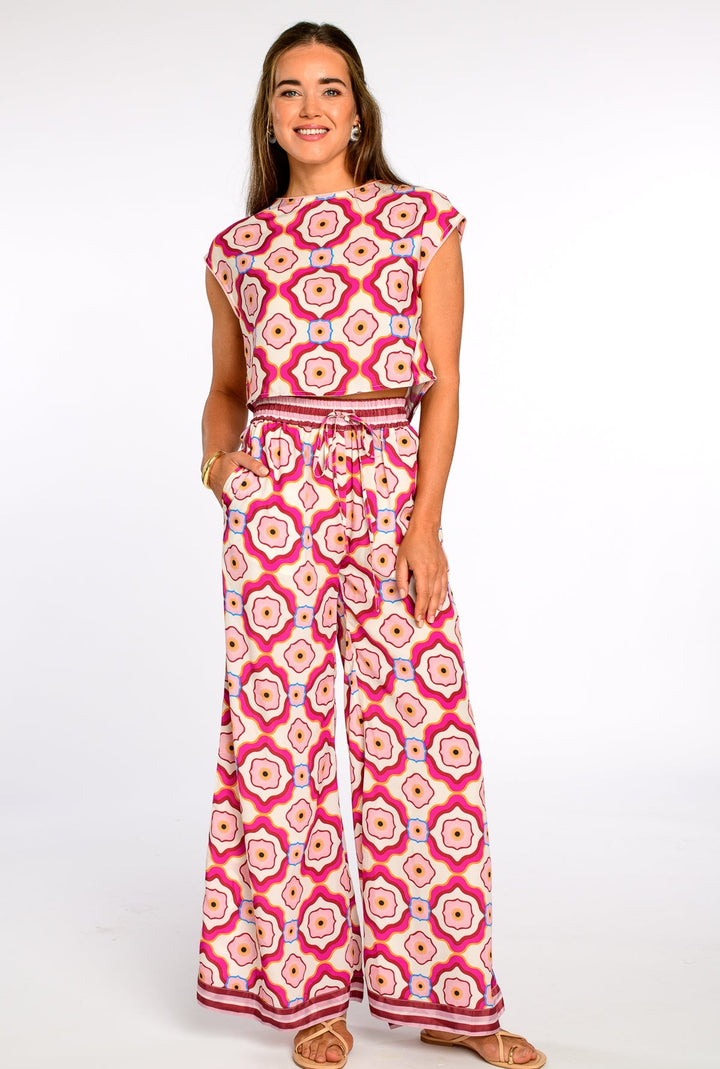 Jackie Top in Trellis Pink